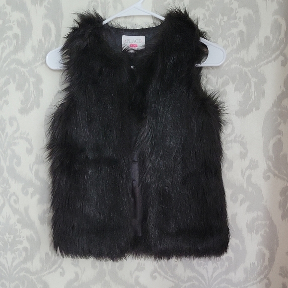 The Children's Place Other - The Children's Place Black Faux Fur Vest
